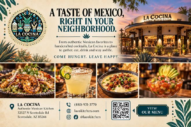 La Cocina Your favorite local spot card, back