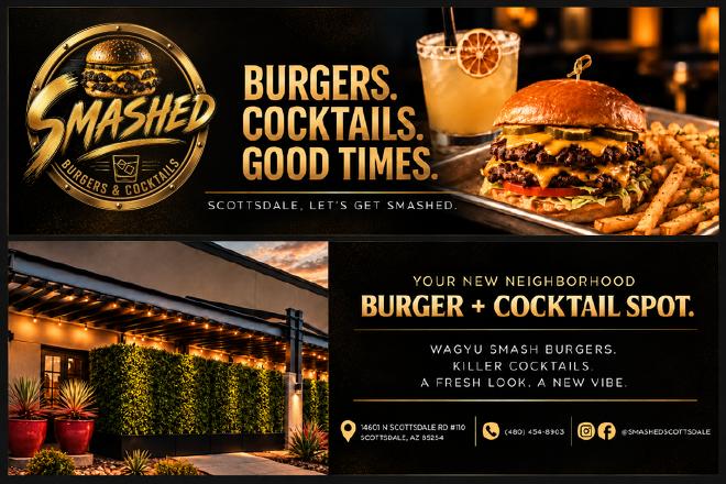Smashed Burgers & Cocktails card